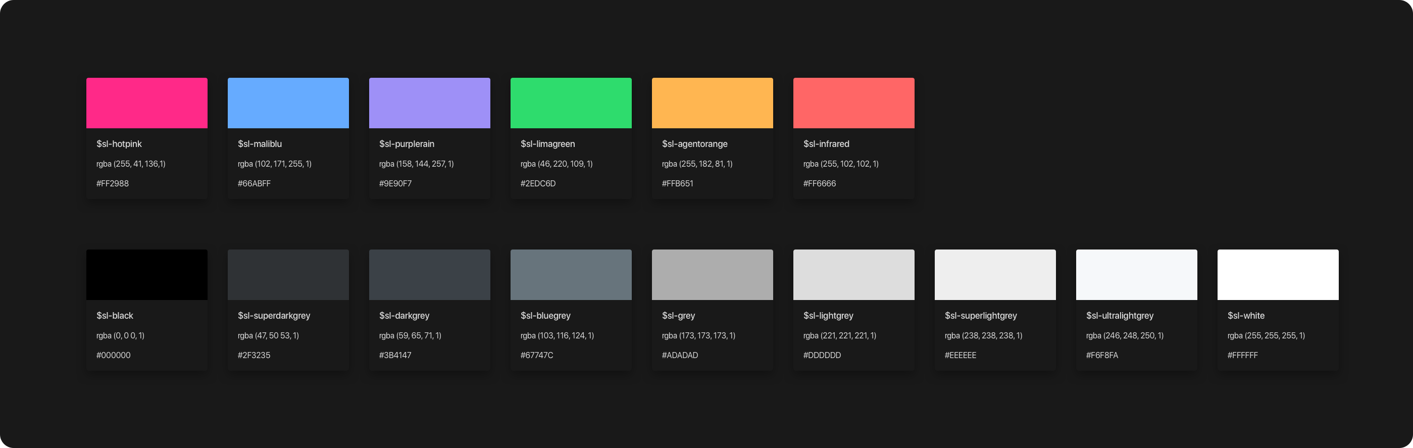 Updated and consolidated color palette.